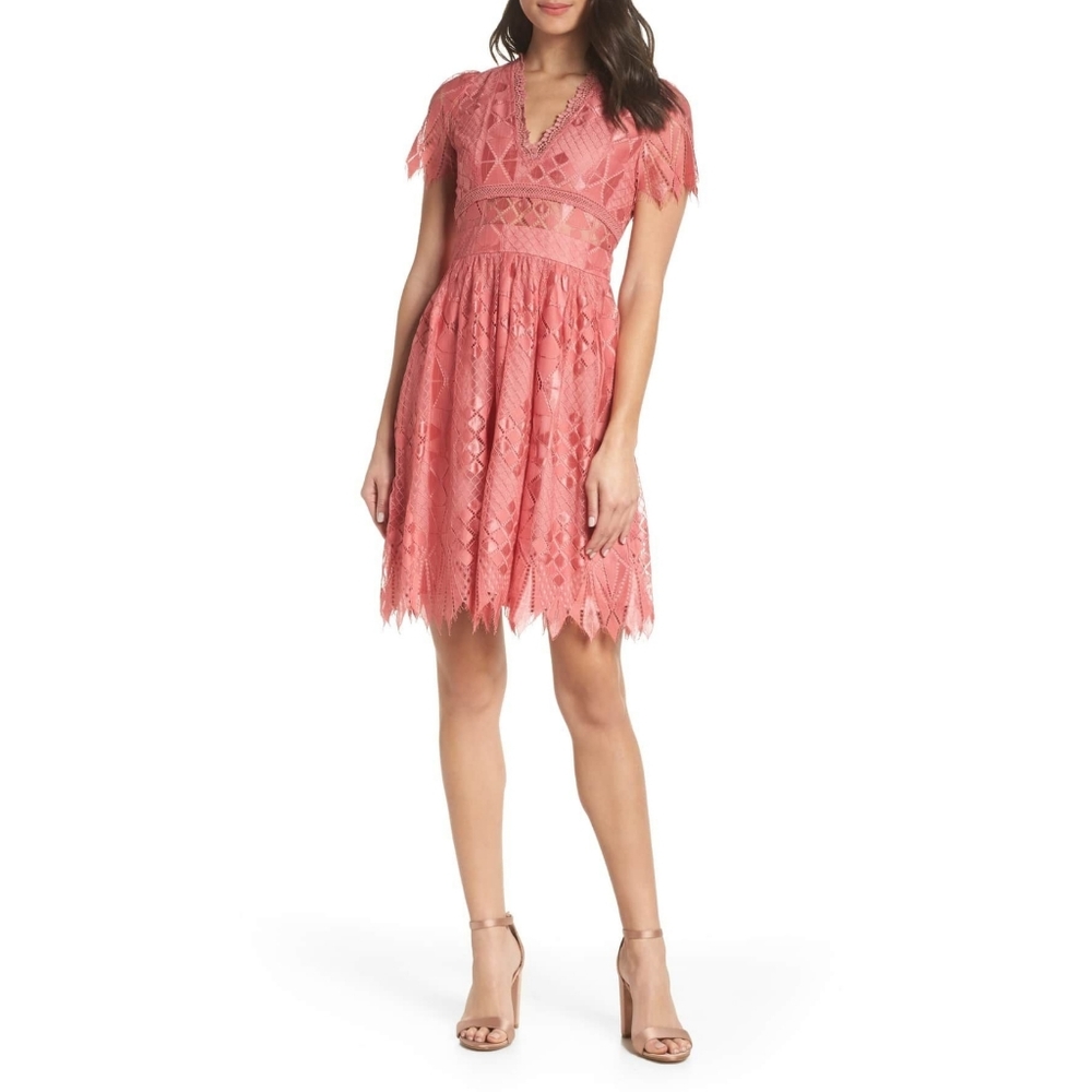 Foxiedox Bravo Zulu Lace Dress in Pink
